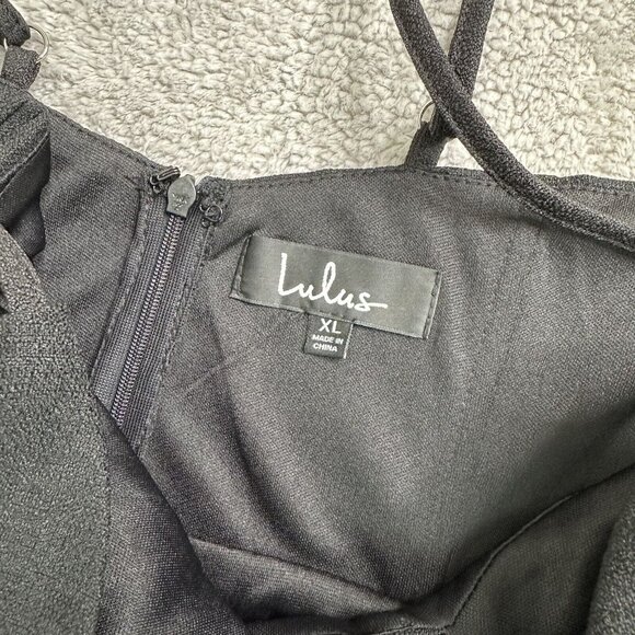 Lulu's Women's Fit & Flare Bow Cutout Mini Dress Size XL Black Prom Wedding NWT - Picture 9 of 12